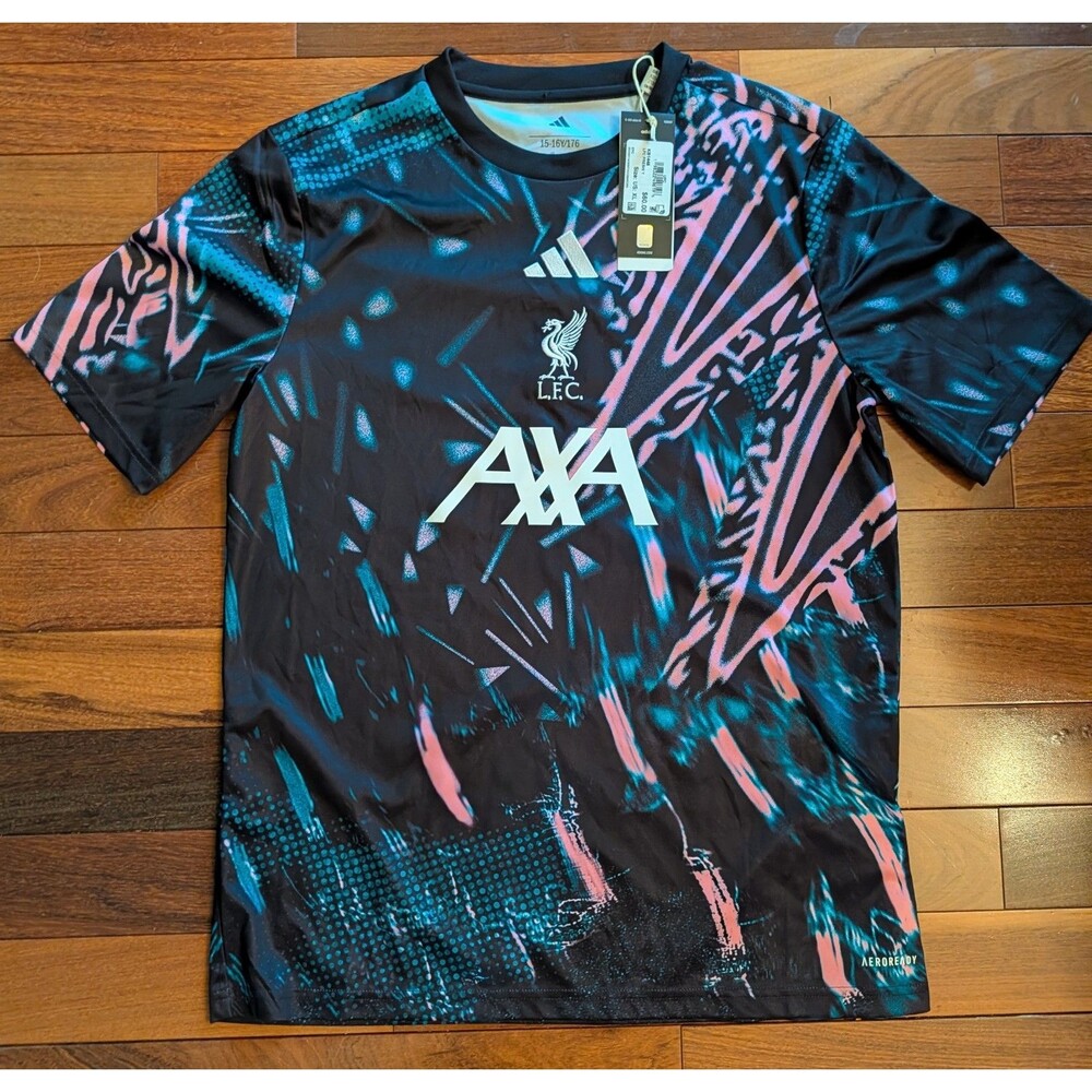 Liverpool adidas 2025/26 Pre-Match Training Jersey - Black YOUTH XL NWT